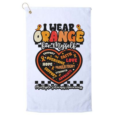 Multiple Sclerosis Wear Orange Ribbon For Myself Ms Warrior Golf Towel
