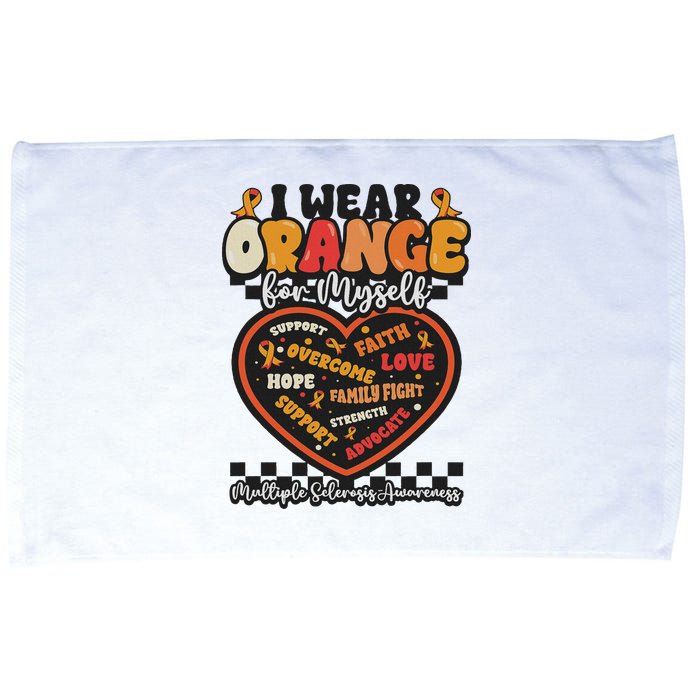 Multiple Sclerosis Wear Orange Ribbon For Myself Ms Warrior Microfiber Hand Towel