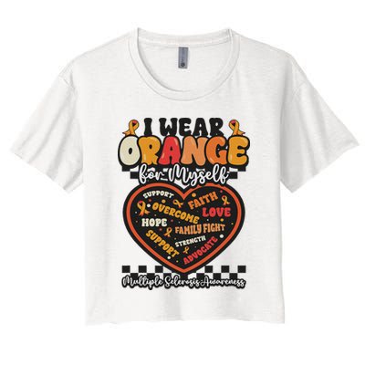 Multiple Sclerosis Wear Orange Ribbon For Myself Ms Warrior Crop Top