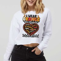 Multiple Sclerosis Wear Orange Ribbon For Myself Ms Warrior Cropped Pullover Crew