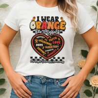 Multiple Sclerosis Wear Orange Ribbon For Myself Ms Warrior Womens T-Shirt