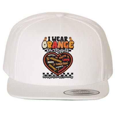 Multiple Sclerosis Wear Orange Ribbon For Myself Ms Warrior Wool Snapback Cap