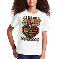 Multiple Sclerosis Wear Orange Ribbon For Myself Ms Warrior Kids T-Shirt
