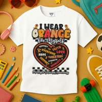 Multiple Sclerosis Wear Orange Ribbon For Myself Ms Warrior Kids T-Shirt