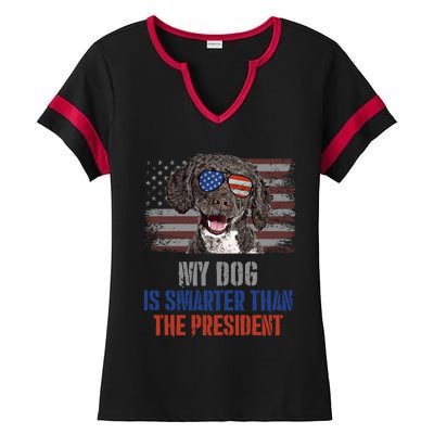 My Spanish Water Dog Smarter Than President Gift Ladies Halftime Notch Neck Tee