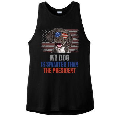 My Spanish Water Dog Smarter Than President Gift Ladies PosiCharge Tri-Blend Wicking Tank