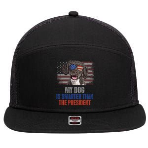 My Spanish Water Dog Smarter Than President Gift 7 Panel Mesh Trucker Snapback Hat