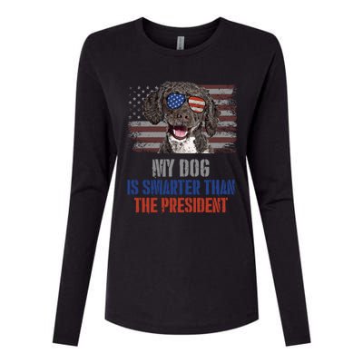 My Spanish Water Dog Smarter Than President Gift Womens Cotton Relaxed Long Sleeve T-Shirt