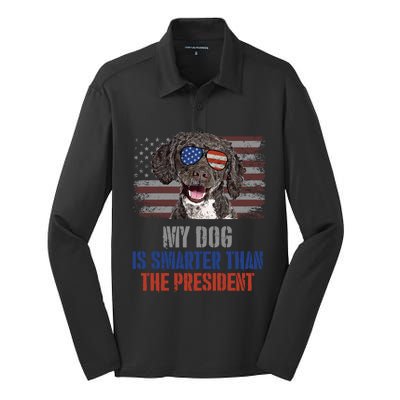 My Spanish Water Dog Smarter Than President Gift Silk Touch Performance Long Sleeve Polo