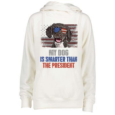 My Spanish Water Dog Smarter Than President Gift Womens Funnel Neck Pullover Hood