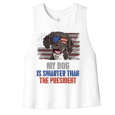 My Spanish Water Dog Smarter Than President Gift Women's Racerback Cropped Tank