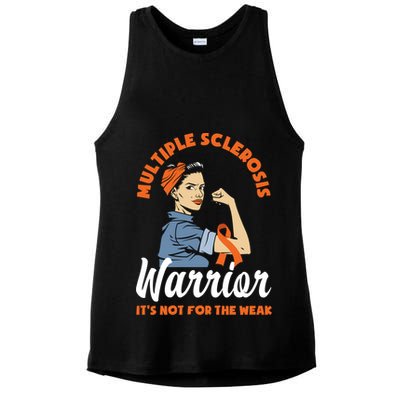 Multiple Sclerosis Warrior It's Not For The Weak Ms Meaningful Gift Ladies PosiCharge Tri-Blend Wicking Tank