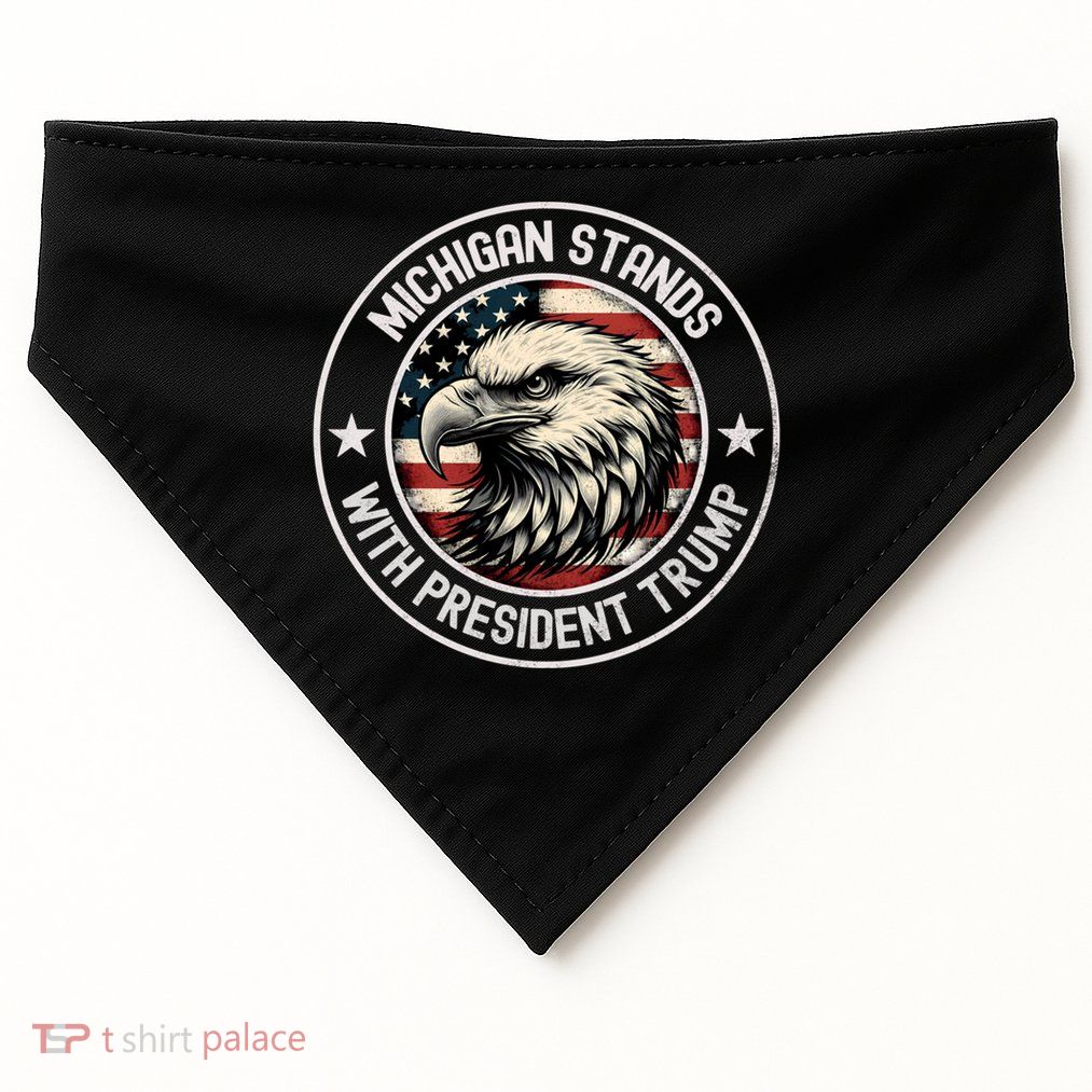 Michigan Stands With Trump Gift USA-Made Doggie Bandana