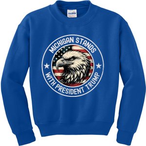 Michigan Stands With Trump Gift Kids Sweatshirt