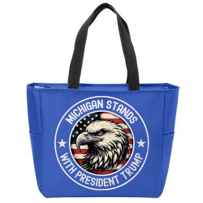 Michigan Stands With Trump Gift Zip Tote Bag