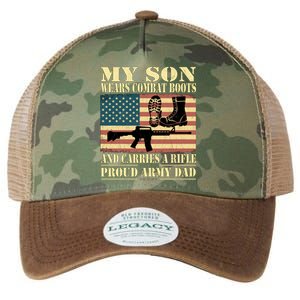 My Son Wears Combat Boots Gift Proud Army Dad Military Father Gift Legacy Tie Dye Trucker Hat