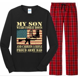 My Son Wears Combat Boots Gift Proud Army Dad Military Father Gift Long Sleeve Pajama Set