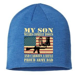 My Son Wears Combat Boots Gift Proud Army Dad Military Father Gift Sustainable Beanie