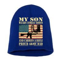 My Son Wears Combat Boots Gift Proud Army Dad Military Father Gift Short Acrylic Beanie