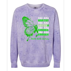 Motivational Support Warrior Mental Health Awareness Gifts Colorblast Crewneck Sweatshirt