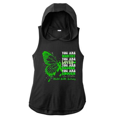 Motivational Support Warrior Mental Health Awareness Gifts Ladies PosiCharge Tri-Blend Wicking Draft Hoodie Tank