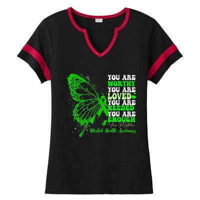 Motivational Support Warrior Mental Health Awareness Gifts Ladies Halftime Notch Neck Tee