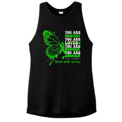 Motivational Support Warrior Mental Health Awareness Gifts Ladies PosiCharge Tri-Blend Wicking Tank