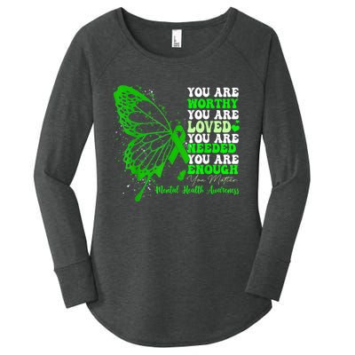 Motivational Support Warrior Mental Health Awareness Gifts Women's Perfect Tri Tunic Long Sleeve Shirt