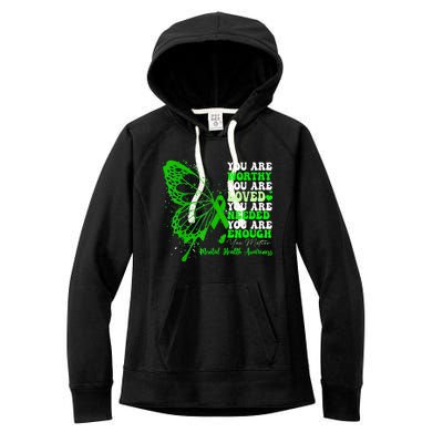 Motivational Support Warrior Mental Health Awareness Gifts Women's Fleece Hoodie