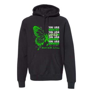 Motivational Support Warrior Mental Health Awareness Gifts Premium Hoodie