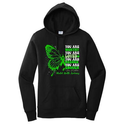 Motivational Support Warrior Mental Health Awareness Gifts Women's Pullover Hoodie