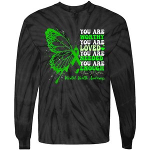 Motivational Support Warrior Mental Health Awareness Gifts Tie-Dye Long Sleeve Shirt