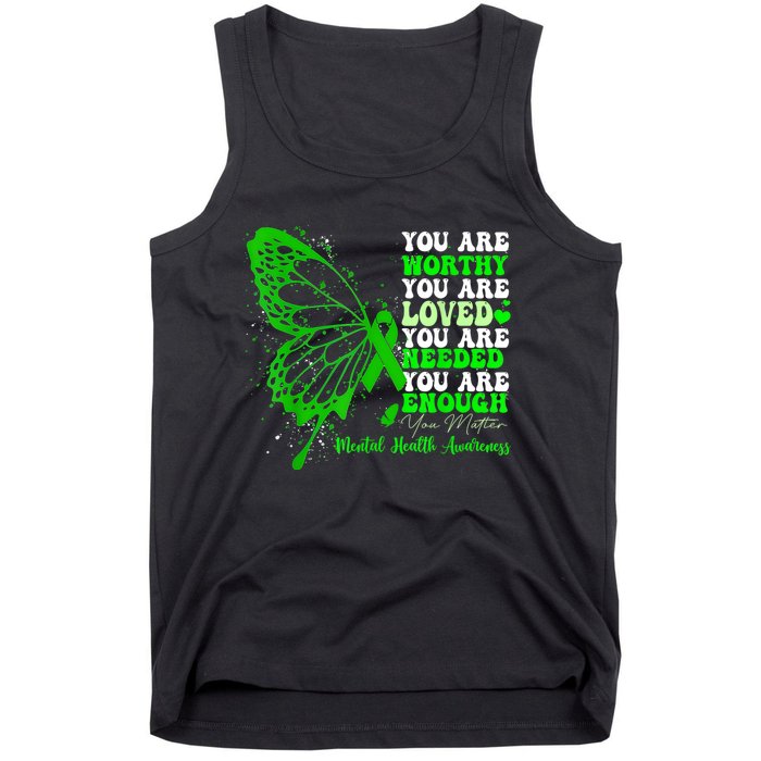 Motivational Support Warrior Mental Health Awareness Gifts Tank Top