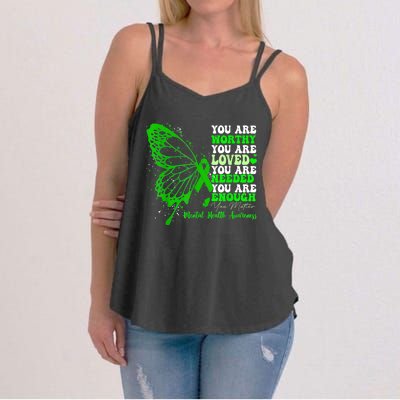 Motivational Support Warrior Mental Health Awareness Gifts Women's Strappy Tank