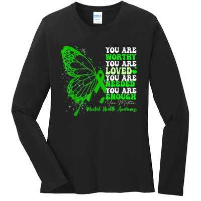 Motivational Support Warrior Mental Health Awareness Gifts Ladies Long Sleeve Shirt