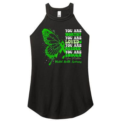 Motivational Support Warrior Mental Health Awareness Gifts Women's Perfect Tri Rocker Tank