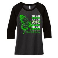 Motivational Support Warrior Mental Health Awareness Gifts Women's Tri-Blend 3/4-Sleeve Raglan Shirt