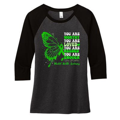 Motivational Support Warrior Mental Health Awareness Gifts Women's Tri-Blend 3/4-Sleeve Raglan Shirt