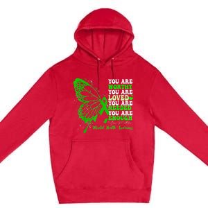 Motivational Support Warrior Mental Health Awareness Gifts Premium Pullover Hoodie