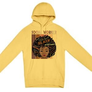 Melanin Social Worker Afro Hair Black History Month Premium Pullover Hoodie