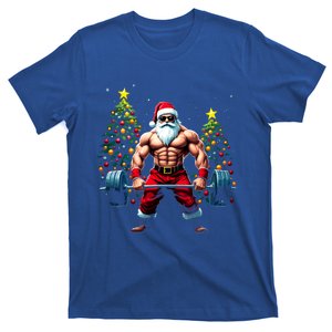 Muscle Santa Weightlifter Christmas Powerlifting Xmas Gym Gift T-Shirt