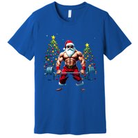 Muscle Santa Weightlifter Christmas Powerlifting Xmas Gym Gift Premium T-Shirt