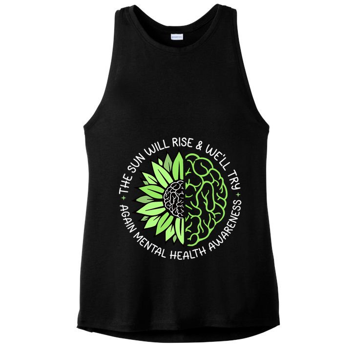 Motivational Support Warrior Mental Health Awareness Month Gift Ladies PosiCharge Tri-Blend Wicking Tank