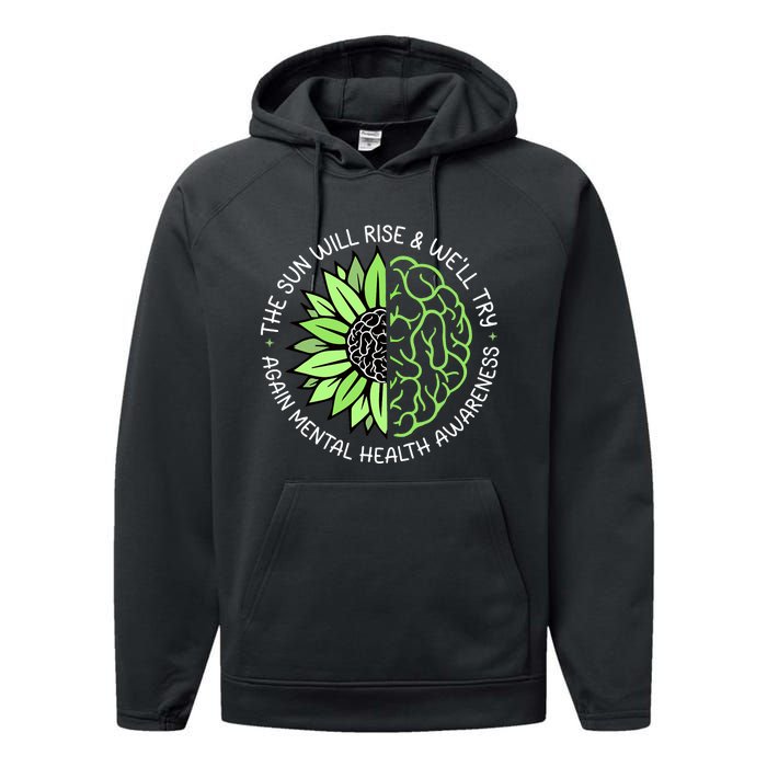 Motivational Support Warrior Mental Health Awareness Month Gift Performance Fleece Hoodie