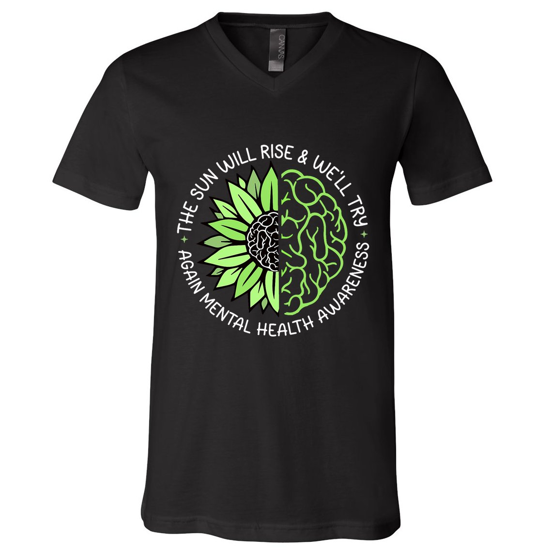 Motivational Support Warrior Mental Health Awareness Month Gift V-Neck T-Shirt