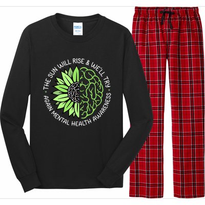 Motivational Support Warrior Mental Health Awareness Month Gift Long Sleeve Pajama Set