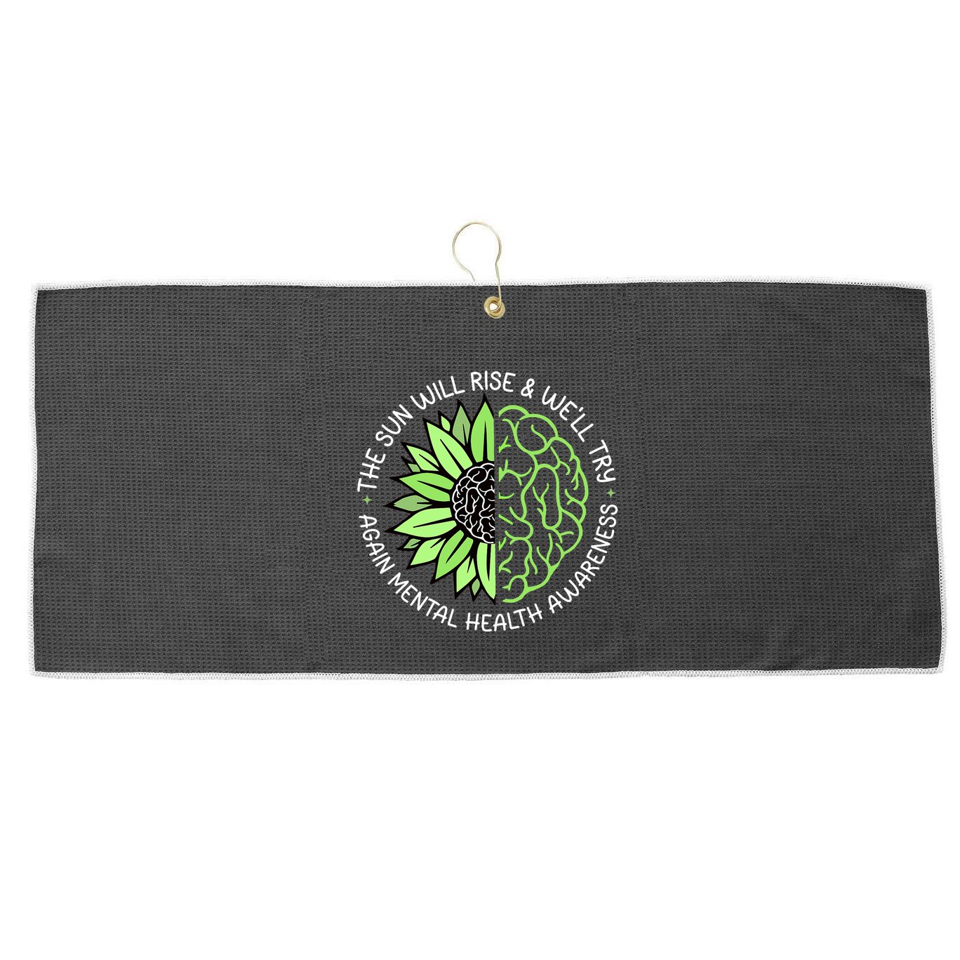 Motivational Support Warrior Mental Health Awareness Month Gift Large Microfiber Waffle Golf Towel