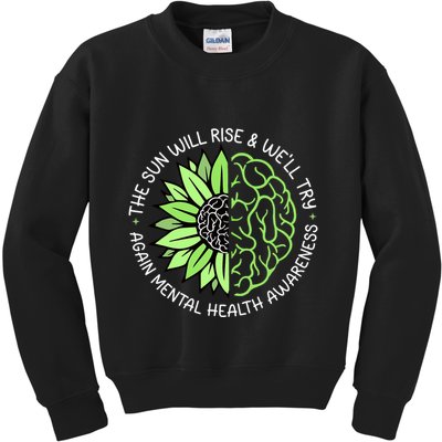 Motivational Support Warrior Mental Health Awareness Month Gift Kids Sweatshirt