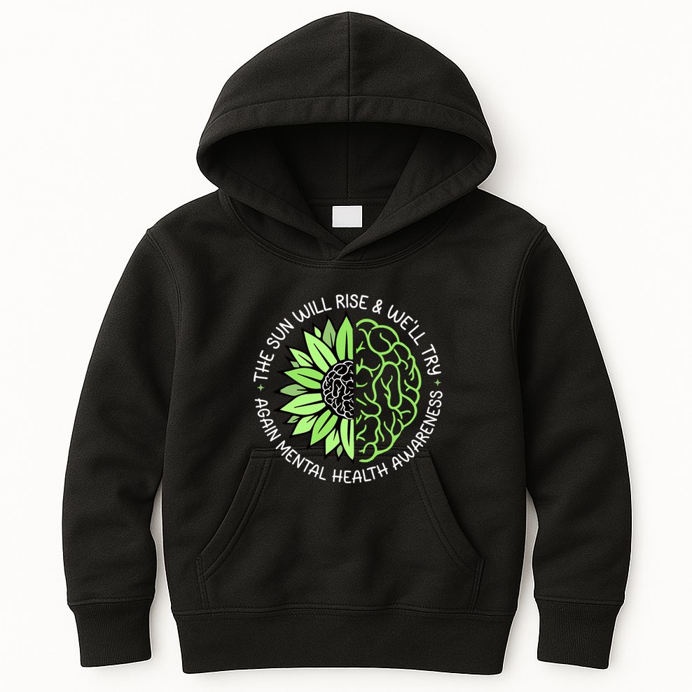 Motivational Support Warrior Mental Health Awareness Month Gift Kids Hoodie