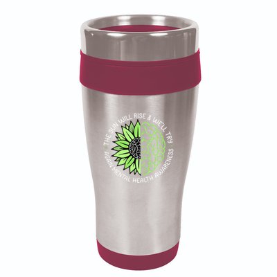 Motivational Support Warrior Mental Health Awareness Month Gift 16oz Travel Tumbler